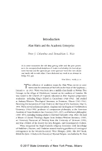 Introduction Alan Watts and the Academic Enterprise