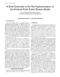 A Brief Overview of the Re-Implementation of the Android Push Event Stream Model