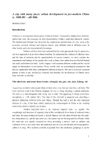 A City with Many Faces: Urban Development in Pre-Modern China (C