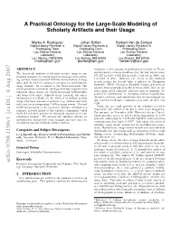 A Practical Ontology for the Large-Scale Modeling of Scholarly Artifacts and Their Usage