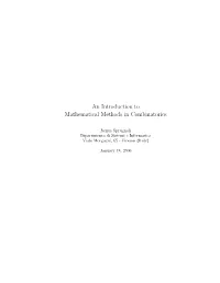 An Introduction to Mathematical Methods in Combinatorics