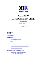 Cameroon a Transition in Crisis