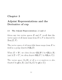 Chapter 3 Adjoint Representations and the Derivative Of