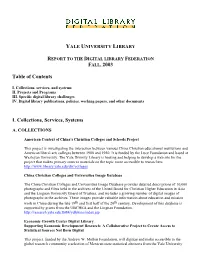 FALL, 2003 Table of Contents I. Collections, Services, Systems