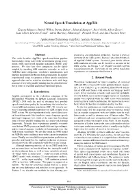Neural Speech Translation at Apptek