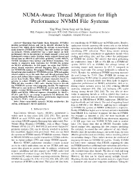 NUMA-Aware Thread Migration for High Performance NVMM File Systems