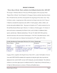 PROJECT SUMMARY “Pioneer Days in Florida