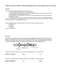Solutions for Practice Problems for Molecular Biology, Session 5