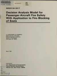 Decision Analysis Model for Passenger-Aircraft Fire Safety with Application to Fire-Blocking of Seats