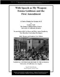 Emma Goldman and the First Amendment