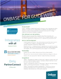 Fact Sheet: Onbase for Guidewire