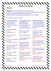 Grammar Teaching Pronouns