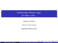 Intuitionistic Modal Logic: 15 Years Later