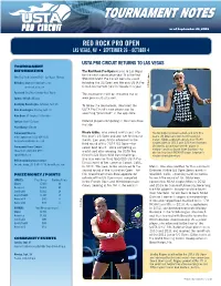 Tournament Notes