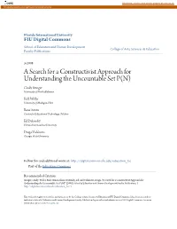 A Search for a Constructivist Approach for Understanding the Uncountable Set P(N) Cindy Stenger University of North Alabama