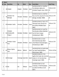 Bank Branch List with Address
