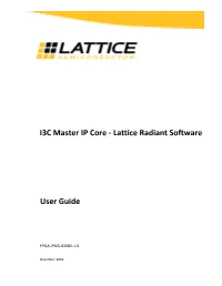 I3C Master IP Core - Lattice Radiant Software