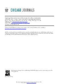 Preparing Future Librarians to Effectively Serve Their Communities Author(S): Paul T