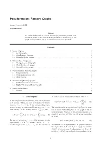 Pseudorandom Ramsey Graphs
