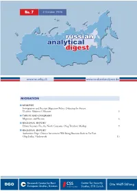 Russian Analytical Digest No 7: Migration