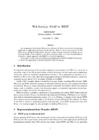 Web Services: SOAP Vs