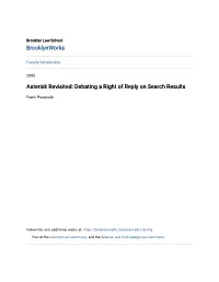 Asterisk Revisited: Debating a Right of Reply on Search Results