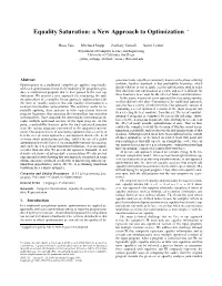Equality Saturation: a New Approach to Optimization ∗