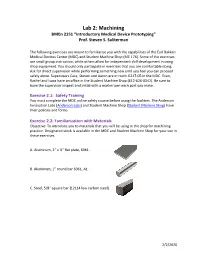 Lab 2 Machining