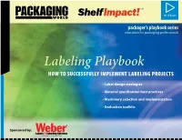 Labeling Playbook HOW to SUCCESSFULLY IMPLEMENT LABELING PROJECTS