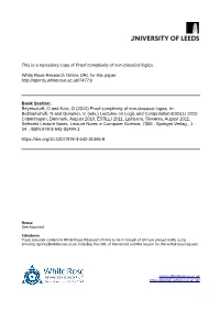 Proof Complexity of Non-Classical Logics