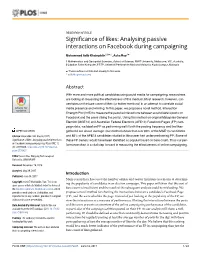 Analysing Passive Interactions on Facebook During Campaigning