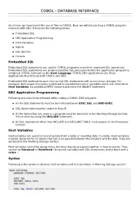 Cobol/Cobol Database Interface.Htm Copyright © Tutorialspoint.Com