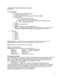 CS 151: Introduction to Computers