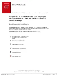Inequalities in Access to Health Care for People with Disabilities in Chile: the Limits of Universal Health Coverage