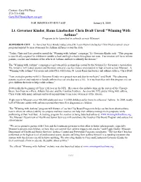 Lt. Governor Kinder, Rams Linebacker Chris Draft Unveil "Winning with Asthma" Program to Be Launched in Schools Across Missouri