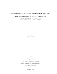Massively Parallel Algorithm for Solving the Eikonal Equation on Multiple Accelerator Platforms