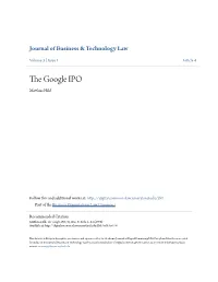 The Google IPO Matthias Hild