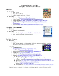 Activities Handout
