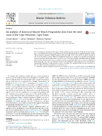 An Analysis of Historical Mussel Watch Programme Data from the West