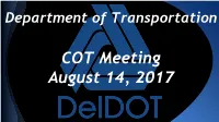 COT Meeting August 14, 2017
