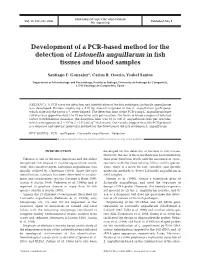 Development of a PCR-Based Method for the Detection of Listonella Anguillarum in Fish Tissues and Blood Samples
