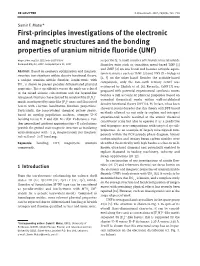 First-Principles Investigations of the Electronic and Magnetic Structures