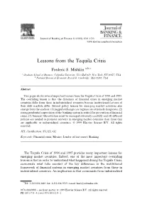 Lessons from the Tequila Crisis