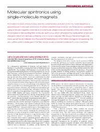 Molecular Spintronics Using Single-Molecule Magnets