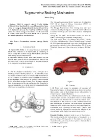 Regenerative Braking Mechanism