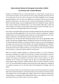 Università Del Salento in Brief