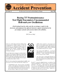 Boeing 737 Postmaintenance Test Flight Encounters Uncommanded Roll-And-Yaw Oscillations