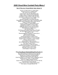 Cocktail Menu I
