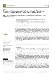 Design and Development of a Near Isotropic Printed Arc Antenna for Direction of Arrival (Doa) Applications