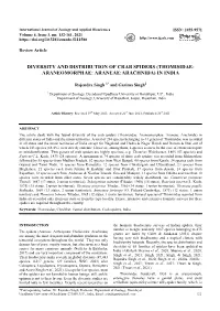 Diversity and Distribution of Crab Spiders (Thomisidae: Araneomorphae: Araneae:Arachnida) in India